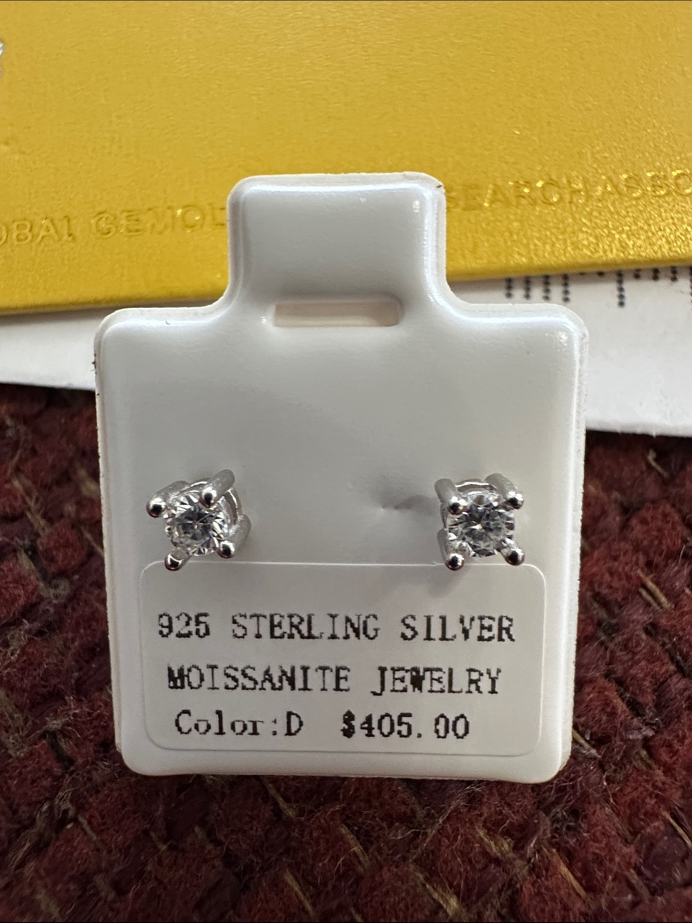 Sterling Silver Moissanite Stud Earrings - White